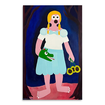 Ein Drache und drei Sonnenblumen - A Paint Artwork by Pascal Wild